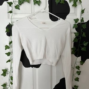 john galt white cropped v neck